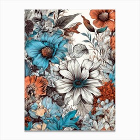 Floral Pattern nature meadow flowers Canvas Print