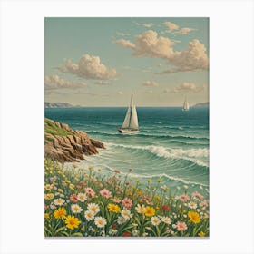 Sailboats In Spring Canvas Print