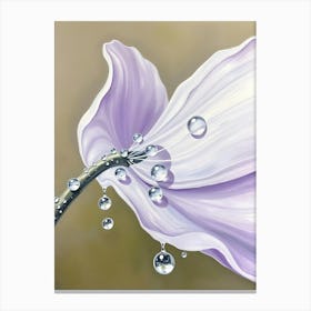 Water Droplets On A Purple Flower Canvas Print