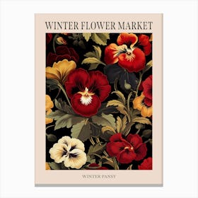 Winter Pansy 4 Winter Flower Market Poster Canvas Print