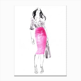 Woman In Pink Skirt Canvas Print