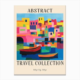 Abstract Travel Collection Poster Belize City Belize 4 Canvas Print