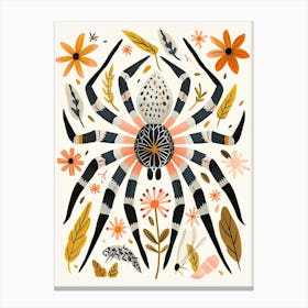 Colourful Insect Illustration Spider 5 Canvas Print