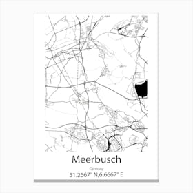 Meerbusch,Germany Minimalist Map Canvas Print