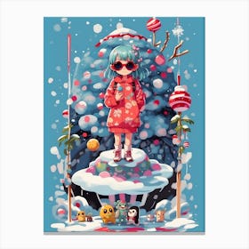 Kawaii Christmas Naomi Canvas Print