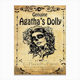 Genuine Agatha Dolly, Halloween Poster Canvas Print