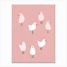 Little Birds On A Pink Background Lienzos