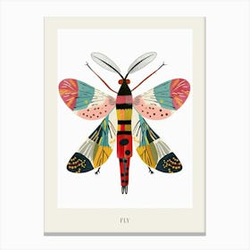 Colourful Insect Illustration Fly 9 Poster Canvas Print