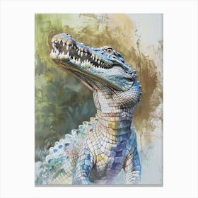 Crocodile Pastel Watercolour 4 Toile