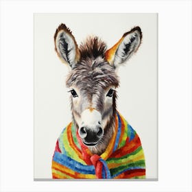 Baby Animal Wearing Sweater Donkey 1 Canvas Print