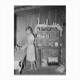 Untitled Photo, Possibly Related To Kitchen Of Agricultural Day Laborer North Of Sallisaw, Oklahoma, Sequoyah Canvas Print