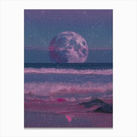 Purple Sparkly Moon Collage Canvas Print