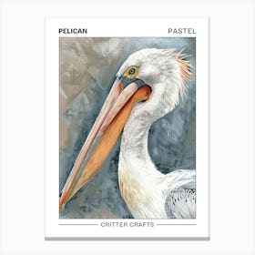 Pelican Pastel Watercolour 4 Poster Canvas Print