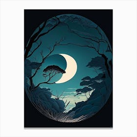 Moonlight Comic Space Space Canvas Print