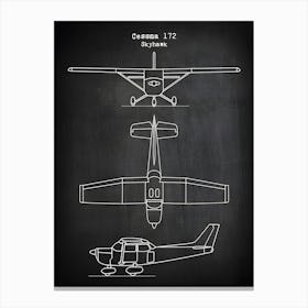 172 Skyhawk Aircraft Airplane Blueprint Aviation Gifts Aviation Blueprint Airplane Print Plane Airplane Gift Vac1721 Canvas Print