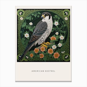 Ohara Koson Inspired Bird Painting American Kestrel 1 Poster Canvas Print
