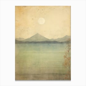 Hokkaido. Winter: Vintage Minimalistic Aesthetic Japanese Landscape Wall Art Home Decoration Canvas Print