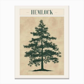 Hemlock Tree Minimal Japandi Illustration 3 Poster Canvas Print
