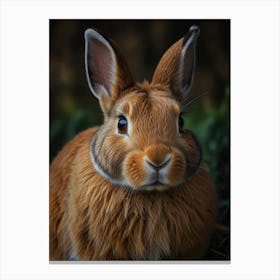 Rabbit Portrait Canvas Print