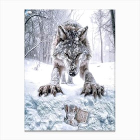 Wolf Snow Canvas Print