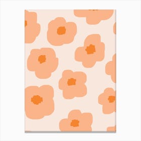 Sookie Floral Peachy Pink Canvas Print