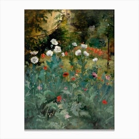 Wild Poppies Vintage Floral Painting Canvas Print