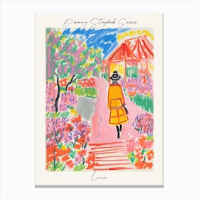 Poster Of Lima, Dreamy Storybook Illustration 3 Canvas Print