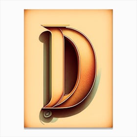 D, Letter, Alphabet Retro Drawing 3 Canvas Print