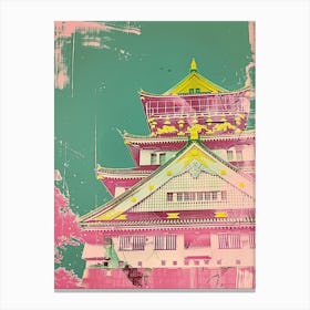 Osaka Castle Duotone Silkscreen 2 Canvas Print