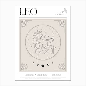 Leo Zodiac 1 Canvas Print