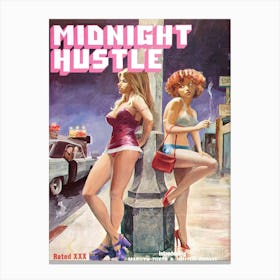 Midnight Hustle, Sexy Movie Poster Canvas Print