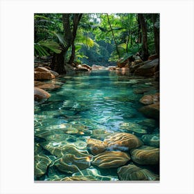 Clear Water In The Jungle Canvas Print