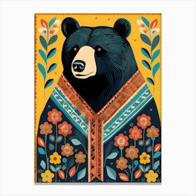 Bear Flat Art Folk Art, 1377 Canvas Print