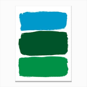 Green And Blue Brush Strokes Canvas Print