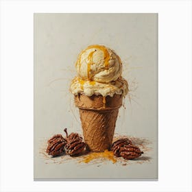 Ice Cream Cone With Pecans 3 Canvas Print