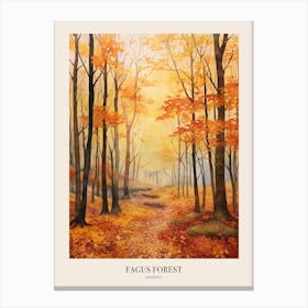 Autumn Forest Landscape Fagus Forest Germany Poster Canvas Print