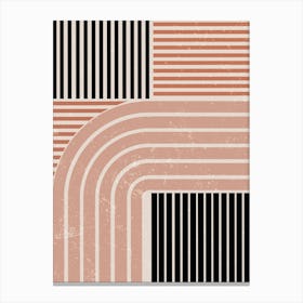 Graphic Design Stripes Curved Lines Earth Tones Canvas Print