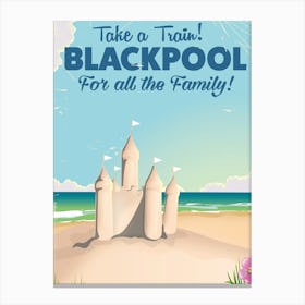 Take A Train Blackpool For All The Family 1 Canvas Print
