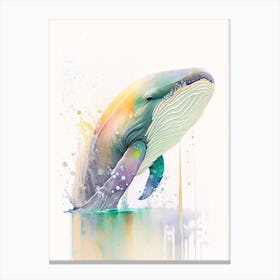 Melon Headed Whale Storybook Watercolour  (3) Canvas Print