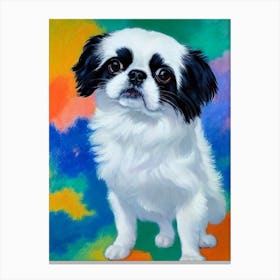 Japanese Chin 2 Fauvist Style dog Canvas Print