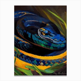 Black Moccasin Snake Painting Canvas Print