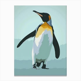 King Penguin Phillip Island Minimalist Illustration 4 Canvas Print