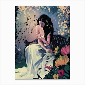 Girl In The Garden Canvas Print