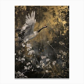 Flying Crane Effect Collage 3 Canvas Print