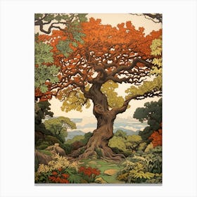 Oak 2 Vintage Autumn Tree Print  Canvas Print