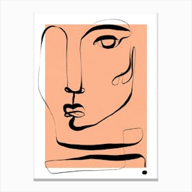 Le Visage Peach Canvas Print