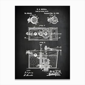 Water Valve Tank Bathroom Wall Decor Plumber Decor Plumbing Art Bathroom Patent Art Plumbing Diagram Patent Blueprint Cp6901 Canvas Print