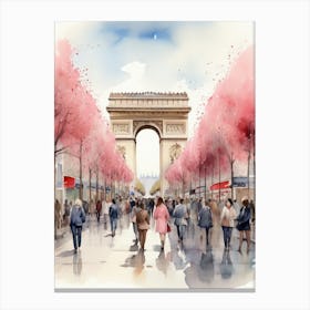 Champs-Elysées Avenue. Paris. The atmosphere and manifestations of spring. 1 Canvas Print