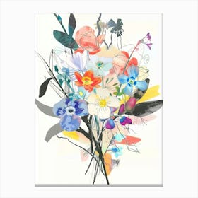 Forget Me Not 6 Collage Flower Bouquet Canvas Print
