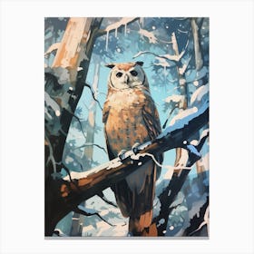 Winter Owl 2 Illustration Canvas Print